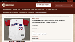 Majestic - Customized Throwback Baseball Jersey