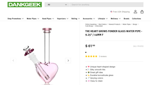 Dank Geek - The Heart Grows Fonder Glass Water Pipe