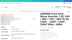 Dartello - 20000W Pure Sine Wave Power Inverter