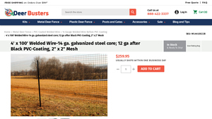 Deer Busters - 4' x 100' PVC Coated Welded Wire
