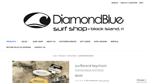 Diamond Blue - Surfboard Keychain Bottle Opener