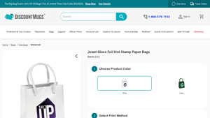 Discount Mugs - Jewel Gloss Foil Hot Stamp Paper Bags
