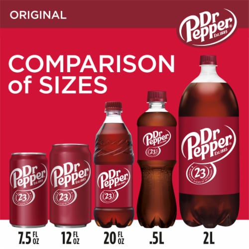 A stock image illustrating dr pepper sizes concepts