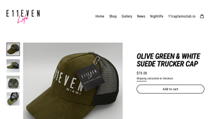 E11EVEN - Olive Green & White Suede Trucker Cap