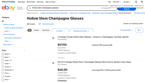 Hollow Stem Champagne Glasses - Various Sets Available