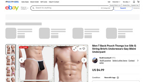 Men's T Back Pouch Thongs - Ice Silk G String Briefs