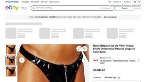 Male Stripper Vinyl Thong Briefs - Adult Men's Lingerie
