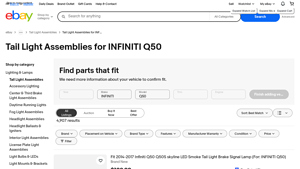 INFINITI Q50 Tail Light Assemblies - New & Pre-Owned Options