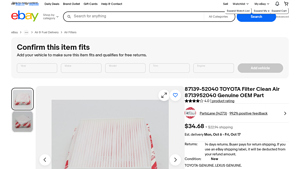 TOYOTA - TOYOTA Filter Clean Air