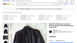 Blank NYC - Black Nylon Insulated Bomber Jacket