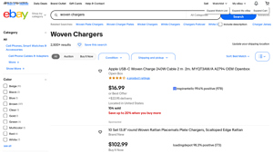 eBay - Woven Chargers