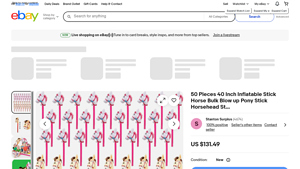 Inflatable Stick Horse - 50 Pieces 40 Inch Bulk