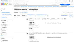 Un - Hidden Camera Ceiling Light