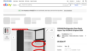 Vissani - Refrigerator Door Rack Upper Top