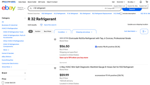 R 32 Refrigerant - Various Listings Available