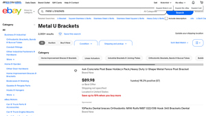 eBay - Metal U Brackets