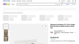 Signature Hardware - Feathered White Quartz Vanity Top