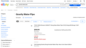 eBay - Gravity Water Pipe Listings