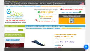 Comfort Zone - Curve Mattress 80x35x6