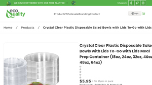 EcoQuality - Crystal Clear Plastic Salad Bowls
