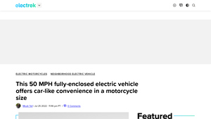 Nimbus One - Enclosed Electric Autocycle