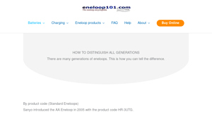Eneloop - Key Generations and Product Codes