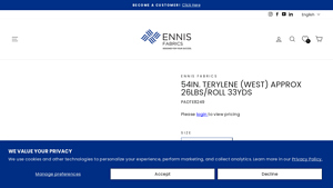 Ennis Fabrics - 54in. Terylene (WEST)