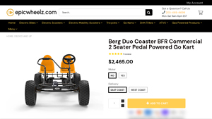 Epic Wheelz - Berg Duo Coaster BFR 2 Seater Go Kart