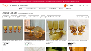 Etsy - Vintage Amber Goblets