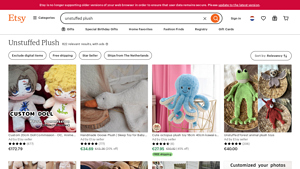 Etsy - Unstuffed Plush Items