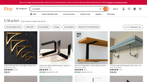 Etsy - Unlacquered Brass Polished Arched Shelf Brackets