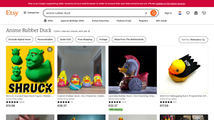 Etsy - Anime Rubber Duck