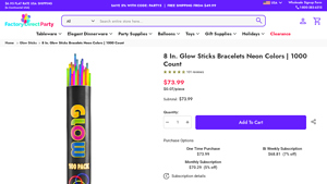 Factory Direct Party - 8 In. Glow Sticks Bracelets