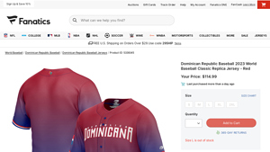 Fanatics - Dominican Republic Baseball 2023 World Baseball Classic Replica Jersey