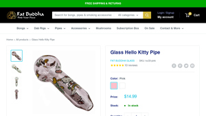 Fat Buddha Glass - Glass Hello Kitty Pipe