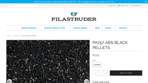 Filastruder - PA757 ABS Black Pellets