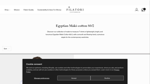 Filatori - T-shirt Uomo in Cotone Egiziano