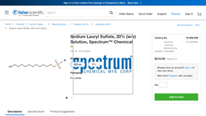 Spectrum Chemical - Sodium Lauryl Sulfate, 20% Solution