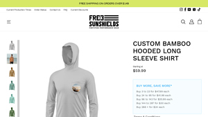 Freesunshields - Custom Bamboo Hooded Long Sleeve Shirt
