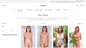 Fresh Kini - Sheer String Tie Thong Bikini Set