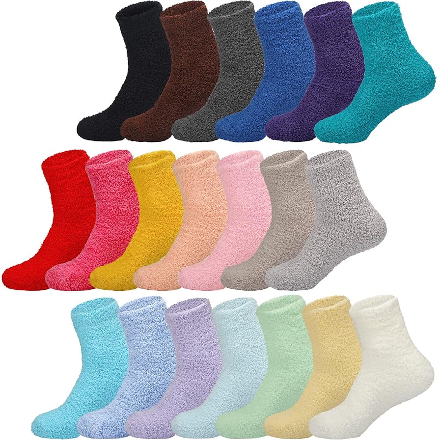 A stock image illustrating fuzzy socks in bulk concepts