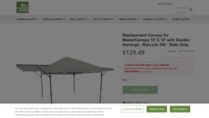 Garden Winds - Replacement Canopy for MasterCanopy 10' X 10'