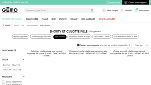 Gemo - Culottes et Shorties Fille Pas Cher