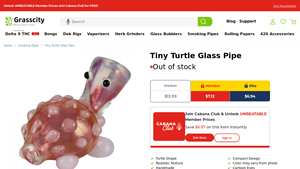 Grasscity - Tiny Turtle Glass Smoking Pipe