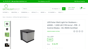 Greenlight Depot - LED Solar Wall Light