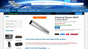 Universal Towers - MAST 1-1/2 X 10 FT