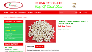 Hat Dieu Duong Cat - Cashew Kernel WW320
