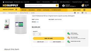 HD Supply Solutions - Professional 55 Gal. Original Scent Liquid Laundry Detergent