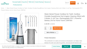 Easy@Home - Cordless Water Dental Flosser EWF003