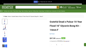 Hemper - Grateful Dead x Pulsar 10 Year Flood Glycerin Bong Kit
